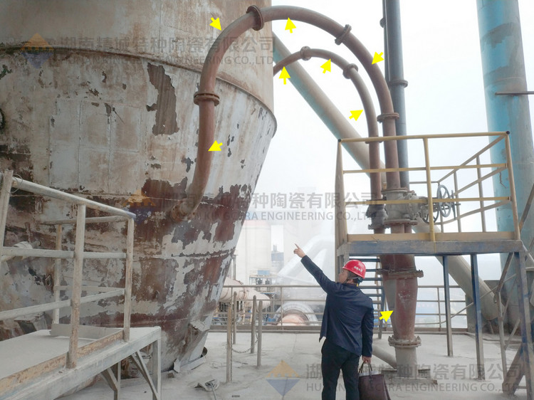 湖南东升国际特特种陶瓷有限公司回访客户并查看耐磨陶瓷管道现场运行情况
